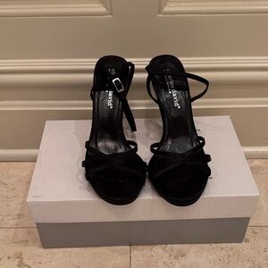 Charles David Black Strappy Ankle-Heel Sandals